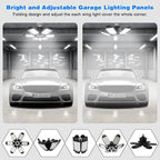 LED Garage Light - 160W LED Garage Ceiling Lights 16000LM Super Bright Garage Lighting with 6 Deformable Panels E26/E27 Screw in Led Shop Lights for Basement Workshop Warehouse Attic