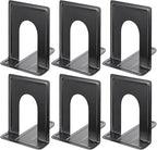 MaxGear 8.5 in Extra Large Heavy Duty Metal Book Ends, Classic Black Premium Bookends for Shelves, Non-Skid Bookend, Book Stopper for Books/Movies/CDs/Games, 8.5 x 5.9 x 7.8 in,3 Pairs