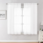 Chyhomenyc White Sheer Curtains 63 Inches Long 2 Panels, Light Filtering Bright Lightweight Curtains for Living Room, Soft Gentle Voile Rod Pocket Bedroom Window Drapes, 59Wx63L Inch, 2PCS