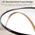 32" LED Backlit Bathroom Vanity Mirror, Wall Mounted Round Makeup Shaving Mirror with 45° Beveled Metal Frame Design, HD Waterproof&Explosion-Proof Smart Mirror, Memory Function, Black