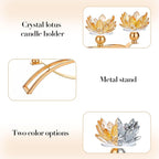Crystal Candle Holders Lotus Candelabras Gold Arch Candlestick, Centerpiece Table, Home Hecor for Wedding, Dinning Room, Coffee Table, Kitchen, Living Room, Entryway (3 Arms, Tealight Candle)