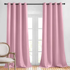NICETOWN Crystal Pink Blackout Curtains 102 inch Length, Grommet Energy Saving Thermal Drapes Sound Reducing Heat Blocking Window Treatments for Living Room, 2 Panels, W52 x L102