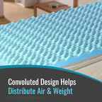 DMI Foam Mattress Topper, Egg Crate Foam Pad, Mattress Pad and Bed Topper for Support, Air Circulation, Pressure Relief and Weight Distribution, Full Size Mattress, 50 x 72 x 2, Blue