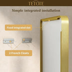 TETOTE 72 x 36 Inch Gold Framed Mirror Vanity Mirrors for Wall Decor Brushed Gold Bathroom Mirrors, Tempered Glass, Modern Farmhouse Wall Mounted Mirror for Decorative(Horizontal/Vertical)