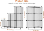 HOMIDEC 6 Light Grey Cube Storage Organizer, Modular Storage Shelf with Hammer, Cube Storage Bin Cabinet Closet Bookshelf for Living Room, Bedroom, Office, Each Cubes Size 11.8 x 11.8 inch