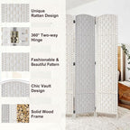Rose Home Fashion 6 ft Tall Room Divider, Room Dividers and Folding Privacy Screens, 15.7in Privacy Screen 4 Panel Partition Temporary Wall Separation for Private, White