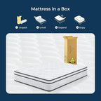 Vesgantti King Mattress 12 Inch, Fiberglass-Free | Cool Sleep Hybrid Mattress in a Box - Memory Foam & Pocket Springs, Ergonomic Design, Pressure Relief, Medium Firm Feel, 76"×80"×12"