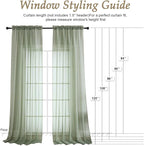 OVZME Sheer Sage Green Curtains 108 Inches Long 2 Panels Set, 59 Inch Extra Wide Lightweight Airy Sage Green Sheer Curtain for Living Room Bedroom, Filmy Voile Rod Pocket, 59Wx108L Inches