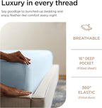 Threadmill Luxury 800 Thread Count 100% Cotton Sheets - Sateen Weave Twin XL Bed-Sheets, Better Than Egyptian Cotton,3 Pc Solid Soft Bedding Set (Light Blue), Fits 15" Deep Pocket