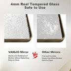40x30 Bronze Framed Bathroom Mirror, Brushed Bronze Metal Vanity Mirror, Bronze Rectangle Mirror for Wall, Rounded Corner, Tempered Glass, Anti-Rust, Shatterproof (Horizontal/Vertical)