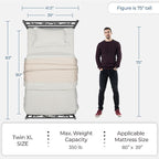 Yaheetech Twin XL Bed Frames Metal Platform Bed with Headboard and Footboard No Box Spring Needed Easy Assembly,Under-Bed Space: 12.6''/Black/Twin XL Bed