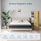 Vesgantti Queen Mattress, 10 Inch Hybrid Queen Size Mattress with Memory Foam and Individually Pocket Spring, Pressure Relief and Supportive, Medium Firm Feel, Mattress in a Box