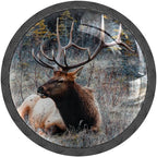 4 Pack Drawer Knobs Pulls Wildlife Elk Deer Crystal Glass Round Knobs Pulls Handles for Cabinets Dressers Kitchen Bathroom - Cupboards Wardrobes Hardware Furniture Knobs