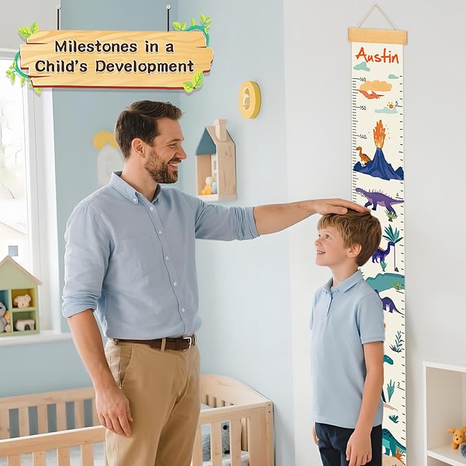 Personalized Ball Games Growth Chart for Wall Kids, Name Height Chart for Kids, for Nursery & Bedroom, Baby Shower Gift (59" x 7.8")