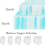 DUMOS 3 Inch Gel Memory Foam Mattress Topper King - Blue Soft Mattress Topper King Size for Back Pain, CertiPUR-US Certified, RV, Camper, CertiPUR-US Certified, Blue