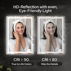 48 x 28 LED Bathroom Mirror with Lights, Lighted Bathroom Vanity Mirror for Wall, Espejos para Baños, Frontlit & Backlit, Anti-Fog, Shatterproof, 3 Adjustable Color Temperatures & Memory Function