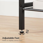 HOOBRO Side Table, 3-Tier Tall End Telephone Table with Adjustable Mesh Shelves, Small Entryway Stand for Living Room Bedroom Hallway or Office, Greige and Black BG01DH01G1