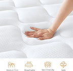 koorlian Queen Mattress 12 Inch, Hybrid Queen Bed Mattress with Individual Pocket Springs and Pressure-Relieving Memory Foam, Breathable, Medium Firm Mattress in a Box Queen Size 80"x60"x12"