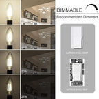 Cotanic Dimmable E12 Candelabra LED Bulbs, 60W Equivalent,4000K Daylight,600LM Ceiling Fan Light Bulb,C35 Filament Chandelier Light Bulbs B11 Candle Lights with Clear Glass,Pack of 6