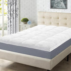 Superior Mattress Topper, Down Alternative, 2 Inch Deep Sized Bed Pillow Top, Comfort Pad, Fluffy Mattress-Topper Protector, Plush Cooling Extra Soft, Hotel Quality, All-Season, Twin XL, White