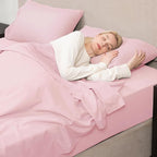 Mejoroom Twin XL Sheet Set - Hotel Luxury Microfiber Sheet & Pillowcase Sets Fits College Dorm Room Mattress - Soft, Breathable, Wrinkle & Fade Resistant - 3 Piece (Blush Pink)