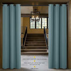 NICETOWN Door Screen Cover for Air Conditioner Room, Insulated Faux Accordion Door, Privacy Draft Keep Heat Out Bedroom Kitchen Drape for Doorway (Greyish Blue, 1 Panel, 5ft Wide x 10ft Long)