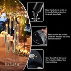 VINCIGANT 8 Arms Clear Candlesticks Holder for Wedding Decorations,Tall Arcylic Candelabra Candle Holder with Shade for Valentines Day Events Party Table Centerpiece,Fit LED Candles