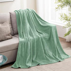 BEDELITE Fleece Blanket Twin Size Dusty Green Throw Blankets for Couch & Bed, Luxury Plush Cozy Fuzzy Blanket 60x80 inches, Super Soft Warm Lightweight Throw Blanket for Travel Camping