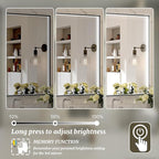 60x36 Inch LED Bathroom Mirror, Black Metal Framed Lighted Mirror for Bathroom, Wall Mouted LED Vanity Mirror with Lights, 3 Colors and Stepless Dimmable, Anti-Fog, Memory