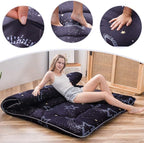 MAXYOYO Japanese Futon Mattress Floor Mattress Sleeping Pad Foldable Bed Roll Up Camping Cushion Floor Lounger Bed Couches and Sofas Couch Topper, Moon and Star, Twin Size
