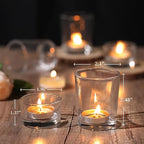 72pcs Clear Assorted Votive Candle Holders, Glass Candle Holder for Wedding Decor, Tealight Candle Holder for Table Centerpiece, and Party Decor