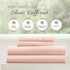 Linen Market Double-Brushed Microfiber California King Sheet Set 4 Piece – Oeko-TEX Certified Ultra Soft & Wrinkle-Free - 16" Deep Pocket Sheets Easy Care Cal-King Size - Blush
