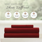 Linen Market Brushed Microfiber Twin XL Sheet Set 3 Piece – Oeko-TEX Certified Ultra Soft & Wrinkle-Free - 16" Deep Pocket Sheets - Easy Care Twin XL Size - Burgundy