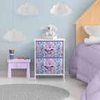Sorbus Nightstand with 2 Drawers - Kids Bedside Furniture End Table Night Stand - Steel Frame, Wood Top & Easy Pull Fabric Bins - Dresser & Chest for Home, Bedroom Accessories, Office & College Dorm