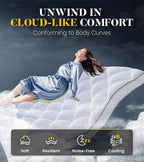 3 Inch Ultra-Fluffy Memory Foam Mattress Topper Cal King for Back Pain, Extra Soft Pillow Top Cal King Mattress Topper with 4X Support, Mattress Pad with Breathable Air Mesh Sides, 6-21'' Deep Pocket