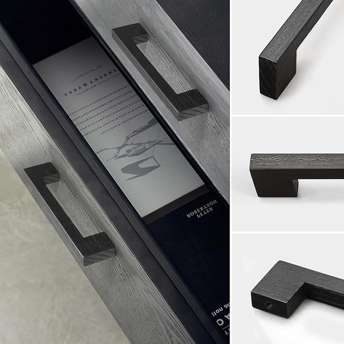 Walnut Square 7-1/2 in 6 pcs Wooden Drawer Pulls Handle pulls for cabinets Kitchen Cabinet Drawer pulls Cabinet Door Pull