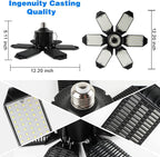 LED Garage Light - 160W LED Garage Ceiling Lights 16000LM Super Bright Garage Lighting with 6 Deformable Panels E26/E27 Screw in Led Shop Lights for Basement Workshop Warehouse Attic