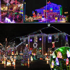 LYHOPE Battery Christmas Lights, 33ft 100 LED Christmas Lights Waterproof 8 Modes Battery Operated String Lights for Outdoor & Indoor, Xmas Tree, Wreaths, Holiday Decoration (Multicolor)
