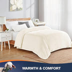 Walensee Fleece Blanket Plush Throw Fuzzy Lightweight (King Size 108x90 Cream) Super Soft Microfiber Flannel Blankets for Couch, Bed, Sofa Ultra Luxurious Warm and Cozy for All Seasons