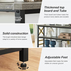 HOMBAZAAR Sofa Table,Industrial Console Table with Storage,Entryway Table with Engineered Wood and Metal,3 Tier Shelf for Living Room,Hallway,Grey,47 Inch