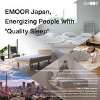 EMOOR Japanese Futon Mattress CLASSE & Fitted Sheet PRESSO Full (55x79in) Made in Japan, Cotton (White) Foldable Floor Sleeping Bed Tatami Mat