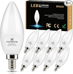 hansang 8 Pack E12 Candelabra LED Light Bulbs 4000K Natural Daylight, Small Base Type B Light Bulb for Chandelier, 6W 60Watt Equivalent, B11 Ceiling Fan Light Bulbs, 600LM, Non-dimmable