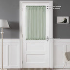 Chyhomenyc Sage Green Sheer Curtains 36 Inch Length, Short Voile Sheer Window Curtians for Small Window Bathroom Cafe Living Room, Set of 2, 42W x 36L inches, Rod Pocket,