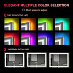 LED Mirror for Bathroom, 40"X36" with 8 RGB Backlit +3 Front Lit (Adjustable Individually), Anti-Fog, Lighted Bathroom Vanity Mirror for Wall, Shatterproof, Memory Function, Tempered Glass