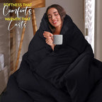 Utopia Bedding Comforter Duvet Insert, Quilted Comforter with Corner Tabs, Box Stitched Down Alternative Comforters Queen Size (Black)