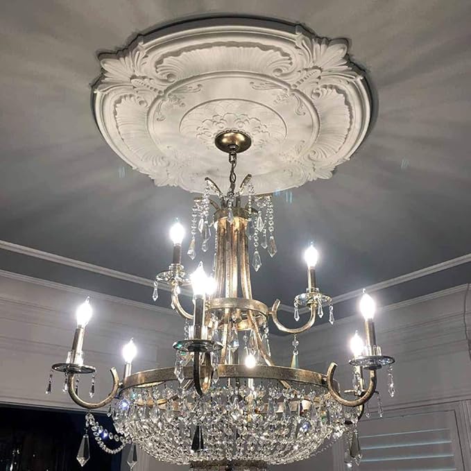 Ekena Millwork Bradford Ceiling Medallion, Pearl White