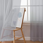 OWENIE Light Grey Sheer Curtains 54 Inch Length for Living Room Bedroom 2 Panels Set, Elegant Rod Pocket Airy Solid Curtains for Small Window, Soft Breathable Dining Room Curtains, 42Wx54L inch