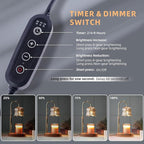 Candle Warmer Lamp with Timer: Adjustable Dimmable Height Adjustable Warming - Flower Shape Wax Lamp Jar Candles No Flame Modern Home Decor Table Lights - Home Living Bedroom