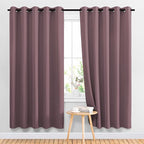 NICETOWN Blackout Curtains Panels for Bedroom - Grommet Room Darkening Noise Reducing Thermal Insulated Solid Privacy Window Treatments for Living Room (2 Panels, W66 x L72, Dry Rose)