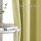NICETOWN Room Darkening Curtain Panels 72 - Window Treatment Energy Saving Thermal Insulated Solid Grommet Room Darkening Drapes for Living Room (Paler Yellow, 1 Pair, 66 by 72-Inch)